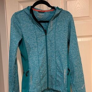 Brooks Teal Hooded Zip-Up Performance Jacket